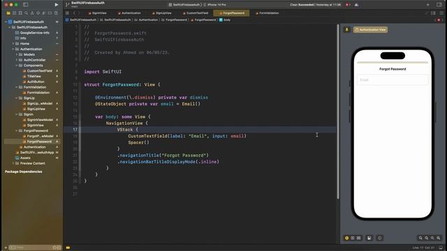 Forgot password and sign-in with Google using firebase in SwiftUI