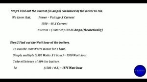 Battery ampere hour,Watt hour calculation for Electric vehicle- Lithium ion battery