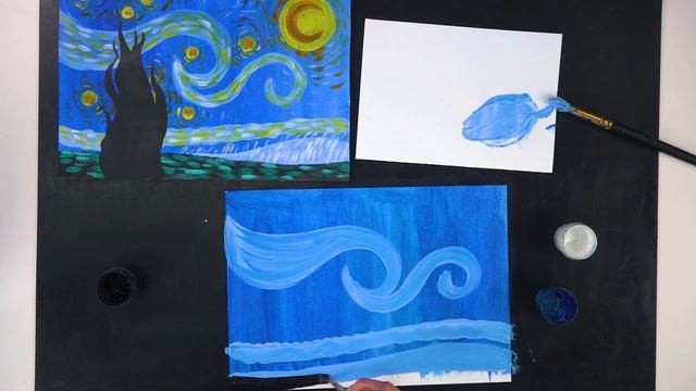 ВАН ГОГ. ЗВЕЗДНАЯ НОЧЬ. РИСУЕМ КАК ВАН ГОГ смотреть онлайн