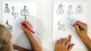 РИСУЕМ ЖИВОТНЫХ из ЦИФР от 1 до 9. Draw animals from numbers.