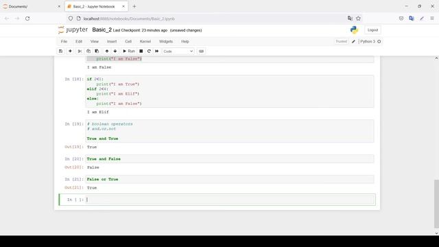 Python | Basic | 2 | Comparison Operators | Boolean evaluation| if/else | while/for loop | import