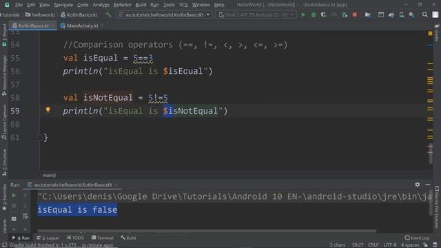 ANDROID KOTLIN and Comparison Operators! LEARN THIS!