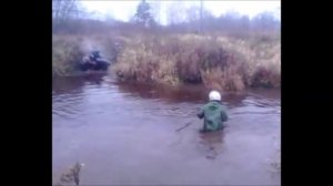 На квадроциклах по узкоколейке (BRP. KAWASAKI.RINO)