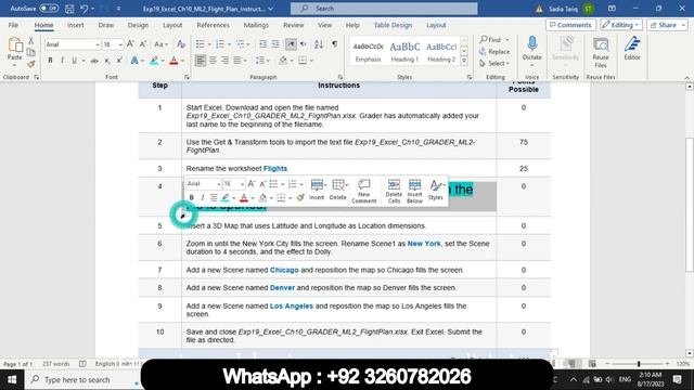 Exp19_Excel_Ch10_ML2_Flight_Plan | Exp19 Excel Ch10 ML2 Flight Plan | MyItLab Mastering