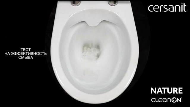 CERSANIT Унитаз-компакт NATURE CLEAN ON 100% смыв, омывание и тест на выплеск смотреть онлайн