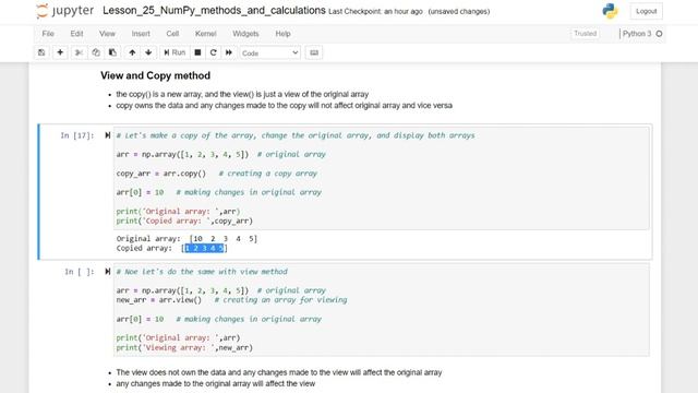 Python NumPy methods (Python for advance)