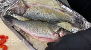 Запечённый Сибас в Духовке.Рыба и овощи в Духовке. Как приготовить рыбу с овощами . Рецепт рыбы