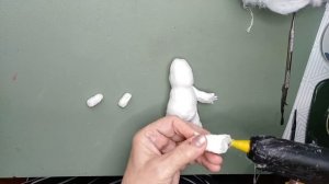 Мастер-класс - Карлсон 1 часть)) Как сделать ватную ёлочную игрушку.