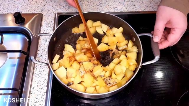 БАРАНЬЯ ПЕЧЕНЬ жареная на сковороде с КАРТОШКОЙ и ОВОЩАМИ  Рецепт печени или как приготовить вкусну