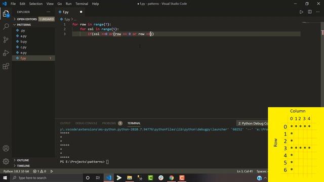 Python Pattern programs | Printing F pattern in python