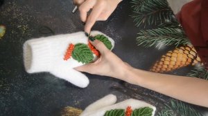Красивые варежки своими руками DIY Варежки с ягодами