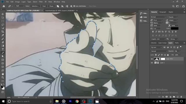 Anime Vector Art on Adobe Photoshop 2022 | Speed Art смотреть онлайн