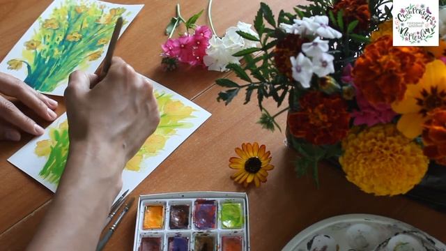 Мастер-класс по акварельной живописи "Лютик". смотреть онлайн