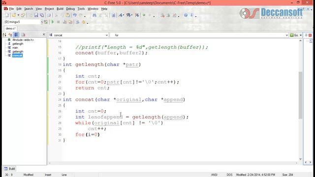 Learn String Sample Programs in C Programming