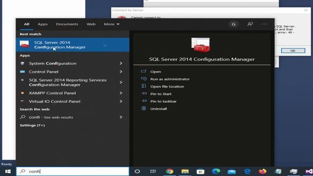C# and sql server fix error Connect to Server Cannot connect to a network related  specific error