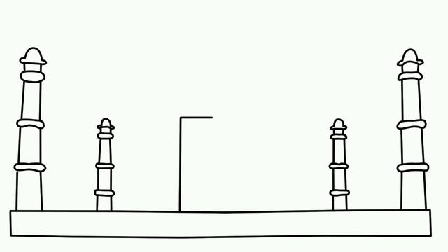 How to draw a beautiful Taj mahal step by step