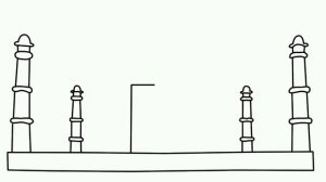 How to draw a beautiful Taj mahal step by step