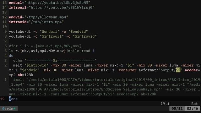 Automate Rendering My Tutorial Videos Linux Shell MLT Melt