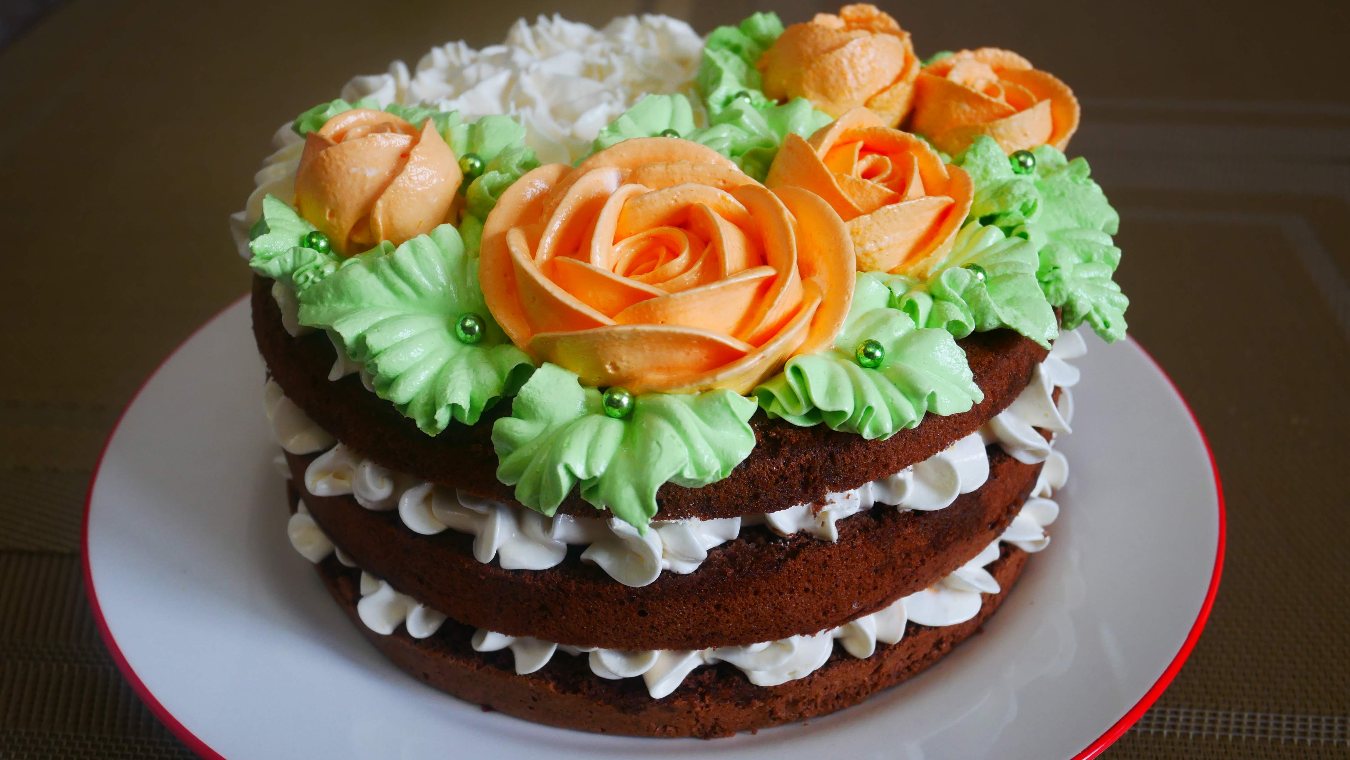 Шоколадный торт с апельсиновым зефиром Зефирные цветы  Цветы из зефира в домашних условиях