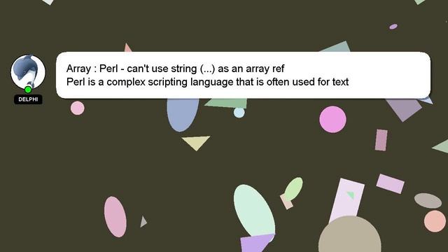 Array : Perl - can't use string (...) as an array ref смотреть онлайн