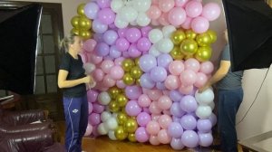 Фотозона Разнокалиберная стена из шаров