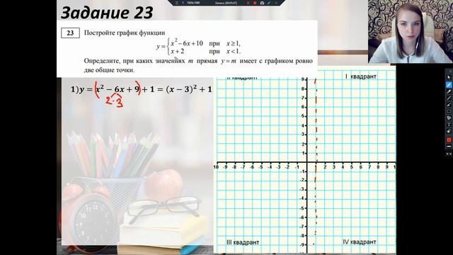 Досрочное ОГЭ. Математика. 1 вариант. Алгебра. 22+23 задание. Дистанционное обучение. Ященко. смотреть онлайн