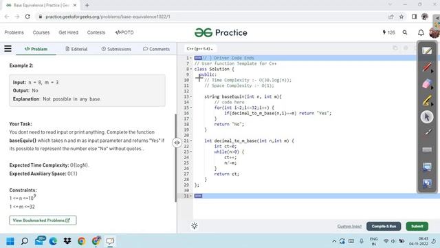 Base Equivalence || GFG POTD || JAVA Code || C++ Code || GeeksForGeeks || Binary Search || Hindi || смотреть онлайн