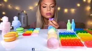 ASMR NIK-L-NIP WAX BALL, POPPING BOBA, LEGO MAN, WAX BOTTLE CANDY, RAINBOW FOOD, CANDY MUKBANG 먹방