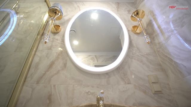 Кухня без варочной панели. Интерьер ванных комнат. Ремонт в квартире с сауной в ЖК Новоорловский смотреть онлайн