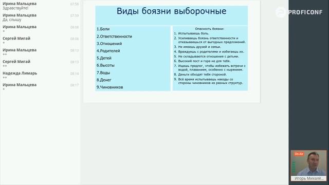 Виды страхов человека. Профилактика страха.