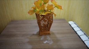 DIY.Как сделать вазу из деревянных палочек, своими руками.Vase made of wooden sticks.