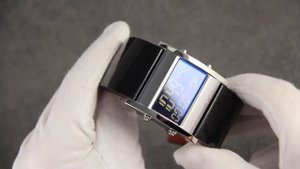 Custom-made watch strap of calf leather for Tag Heuer Mikrotimer watch.