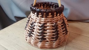 МК. Корзинка Вышивка из бумажной лозы. Загибка. Часть 4. #141(4)