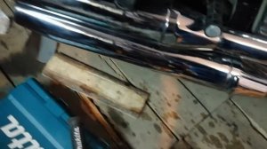 Покраска глушителя мотоцикла термостойкой эмалью KUDO серебристая