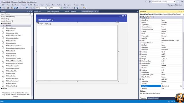MaterialSkin.2 in WinForms with Visual Basic .NET (2017)