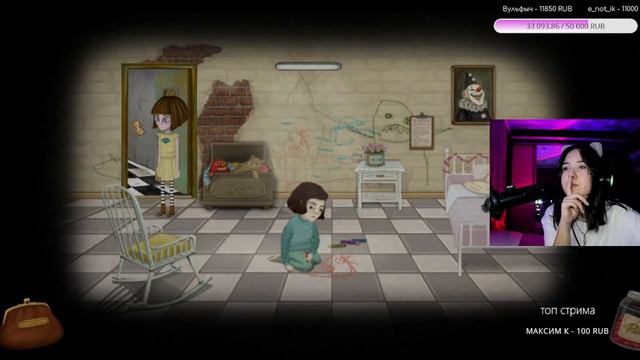 Fran Bow  ПРОХОЖДЕНИЕ ИГРЫ  НА РУССКОМ  ДЕВУШКА СТРИМИТ игры прохождение franbow