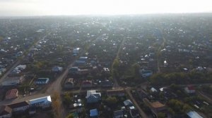 Башкирия. Бирск, понтонный мост. Вид с высоты.