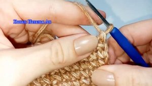 Узоры крючком галочками и крестиками не по кругу - Мастер-класс