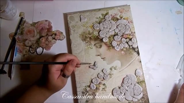 DIY-Mixed Media Canvas-Decoupage su tela a rilievo3D-Decoupage on Canvas
