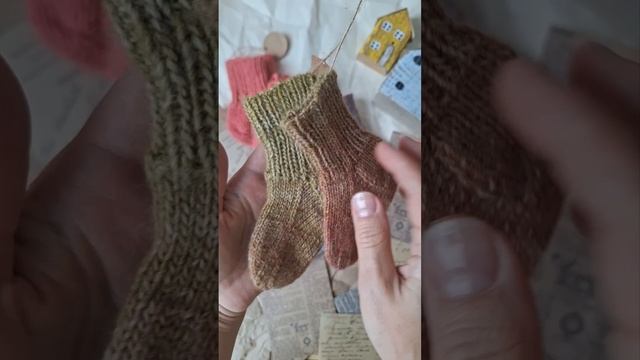 Носочки для новорожденных из полушерсти.  Мягкие, не колючие, теплые.