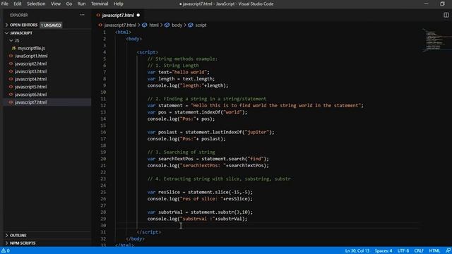 Javascript Tutorial - String methods | Javascript strings - Front end programming | String function