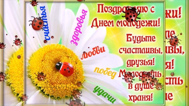 С Днем МОЛОДЕЖИ! Красивая видео открытка! День молодежи 2019 г.!
