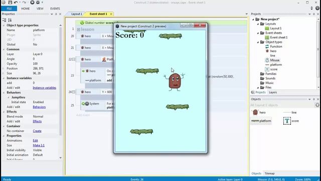 Как создать игру: Аналог Doodle jump #2 - Генерация платформ смотреть онлайн