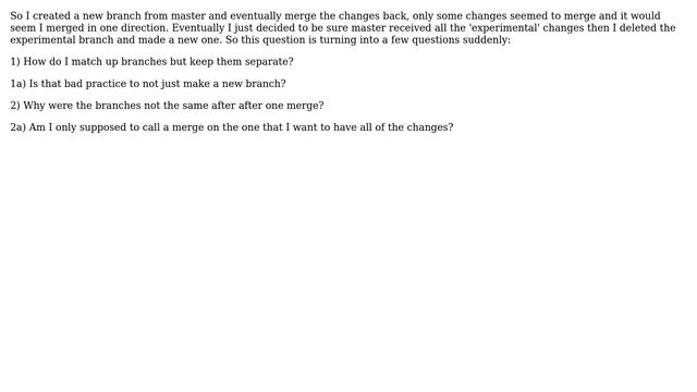 Is there a proper way to 'sync' branches and keep them separate? смотреть онлайн