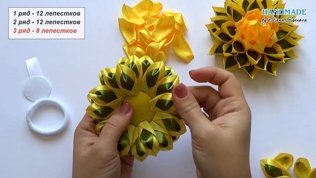 Резинки для волос. Канзаши. МК. / DIY. Kanzashi. Scrunchy.
