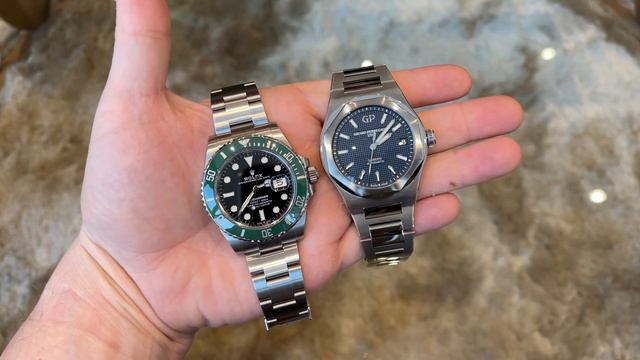 4K Review & Unboxing Girard-Perregaux Laureato 42mm blue dial 81010-11-431-11A смотреть онлайн