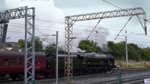 Steam Loco 46115 Scots Gaurdsman on Fellsman at Lancaster - Filmed with Panasonic Lumix TZ8 camera