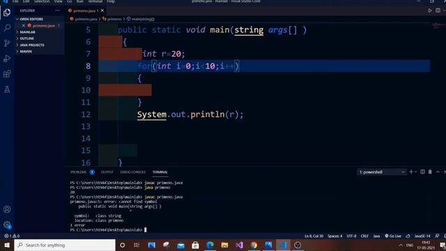 Error cannot find symbol in java solved смотреть онлайн