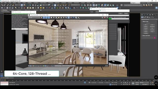 Render on a 64 Core, 128 Thread desktop смотреть онлайн