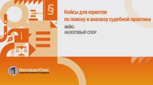 Налоговый спор. Кейс для юриста
